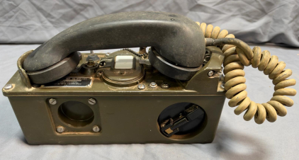 TA-312/PT U.S. Army Military Field Telephone, H-60/PT Handset, Ser. 23368, Olive Drab, SE Dev Corp