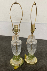 Crystal And Gold Lamps With No Shades