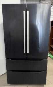 Midea 22.5 cu ft Counter-Depth French Door Refrigerator MRQ23B4AST, Black, 2 Freezer Drawers