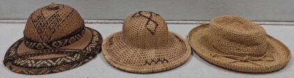 Vintage Handwoven Straw Hats and Scala Collection Straw Hat