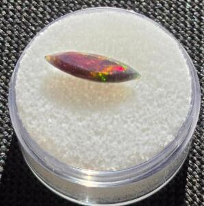 1.05 ct. Natural Flashy Black Opal Faceted Gemstone