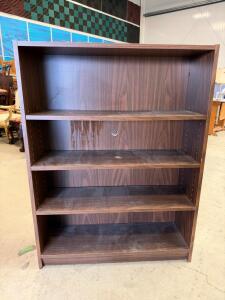 Used 5-Shelf Bookcase/Bookshelf, Particle Board, Dark Wood Laminate