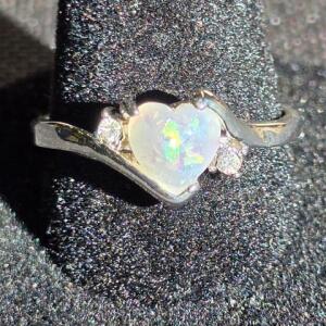 Size 9 Heart Shaped Opal Ring