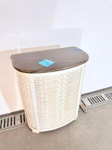 Wicker and Wood Accent Table, 48" x 24" x 33", Modern Boho Style