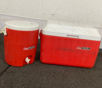 Coleman Cooler and Coleman Water Jug