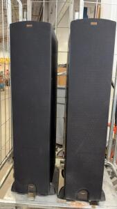 (2) Klipsch R-28F Floorstanding Speakers, 150W Power, 8 Ohm, Black, Dual 8" Woofers, SN# 106067216091755/2097