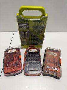 Ryobi 31pc Drill/Driver, Ridgid, HDX 35pc Drill & 51pc Driver Set, Product/Serial #s on Cases