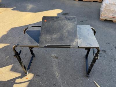 Adjustable Portable Laptop Desk/Table with Tilting Surface, Metal Frame, 23.6"x15.8", Black
