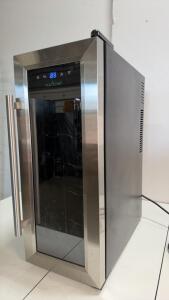 NutriChef PKTEWC12 12 Bottle Wine Cooler, Stainless Glass Door, Digital Touch Controls, 25.7 lbs **Tested**