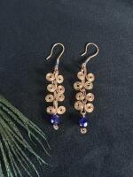 Peacock Feather Dangle Earrings with Fishhook Closure - 5