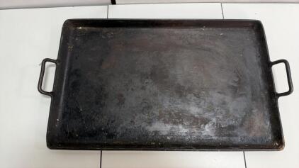 Large Cast Iron Rectangular Griddle 19"x13" with Handles &ndash; Heavy Duty Flat Top Cookware