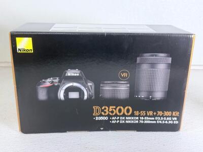 Nikon D3500 DSLR Kit with 18-55mm VR & 70-300mm Lenses, 24.2MP, Full HD, Bluetooth