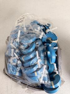 Blue Polypropylene Packaging Strap Rolls, 1/2" x 984', Plastic Buckle, New Condition