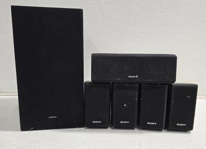 Untested Samsung PS-WB55D Subwoofer & Sony SS-MSP2/SS-CNP2 5.1 Surround Sound Speakers, Serial Numbers Included