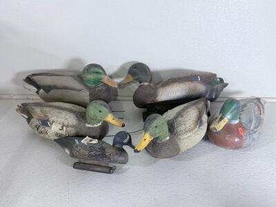 Set of 6 Floating Mallard Duck Decoys with Weighted Keels