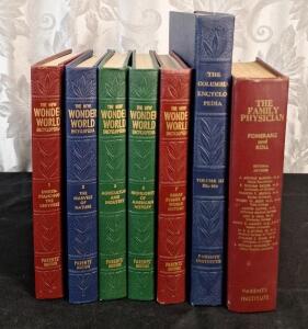 Lot Of 5-Volumes Of Vintage 1950's The New Wonder World Encyclopedia Set, 1-Volume Of Vintage 1950's Columbia Encyclopedia & (1) Vintage 1950's The Family Physician