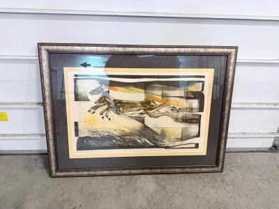Karel Appel "Running Horse" Lithograph, Signed, Edition 41/100, Framed
