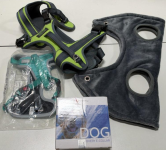 Dog Lot: Dog Harnesses XL & XS with GoodBoy Recovery E-Collar Size 2, Plush Recovery Sleeve Bundle