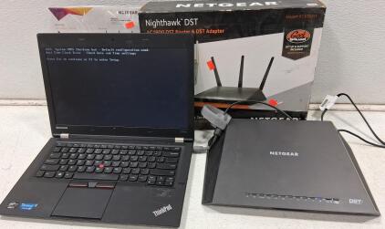 NETGEAR Nighthawk AC1900 DST R7300DST Router 802.11ac w/ Box + Lenovo ThinkPad T430u i7 Laptop, Turns On