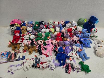 Large TY Beanie Baby Collection &ndash; ~65 Pieces, Spangle & USA Bears, McDonald's & Holiday Variants