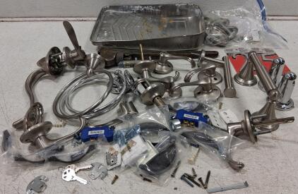 Brushed Nickel Door Levers, Bathroom Hardware, House Numbers, Pipe Wrench, Keys