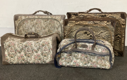 (5) Pieces Vintage Soft Luggage