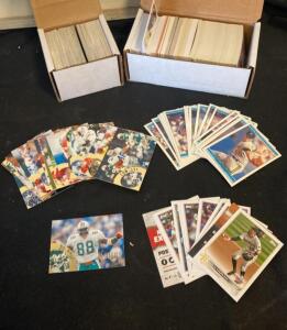 Large Lot Mixed Sports Cards: Topps, Select, NFL, MLB, 1994-2022, 1000+ Cards, Storage Boxes