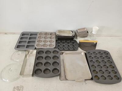 Commercial Bakeware Lot: Muffin & Loaf Pans, Sheet Pans, Specialty Tools