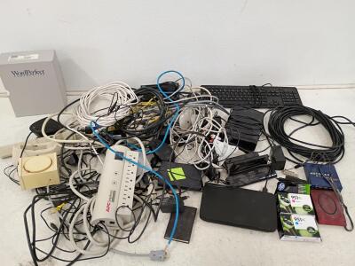 Vintage Computer Accessory Lot: APC SurgeArrest, Netgear EN104TP, HP 951XL Ink, WordPerfect 6.0