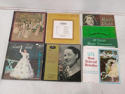 Lot of 8 Classical LPs: Tebaldi, Puccini, Verdi, Ballet, London & RCA, Complete and Recital Albums