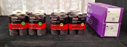 (4) 2-Packs Of Craftsman Resin Cloth 2" Spindle Sanding Sleeves, 150-Grit, (4) 2-Packs Of Craftsman Resin Cloth 2" Spindle Sanding Sleeves, 80-Grit & (2) 5-Packs Of 3M 761D Regalite Resin Bond Cloth Sanding Belts, 2-1/2" x 16", 50-Grit