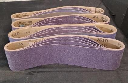 (1) 20-Count Box Of 3M 761D Regalite Resin Bond Cloth Sanding Belts, 4" x 36", 60-Grit