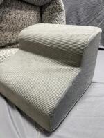 Pet Bed & Steps Set, Light Grey, Removable Covers, Non-Slip Base - 2