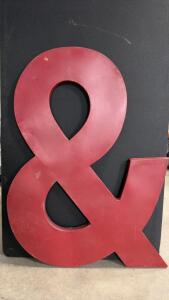 Vintage Metal Ampersand Marquee Sign &ndash;approximately 49" x 36" x 1.75"