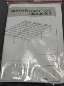 Olee Sleep T-3000 Full Size Steel Slat Bed Frame, 14" Tall, Black, 1,000 lbs Capacity