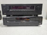 Both Power On Insignia NS-R2000 AM/FM Stereo Receiver, 100W per Channel, Phono Input, A/B Speaker Selection
