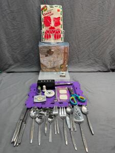 Mixed Lot: Vintage STA-SHARP Clipper, Bluetooth Speaker, Scissors, Car Chargers, Timer, Organizer, More