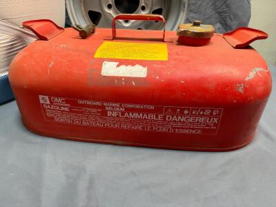 OMC 6.1-Gallon Steel Marine Fuel Tank, KVI 15x6 5-Lug Steel Wheels, Twin 4" Foam Mattress Topper