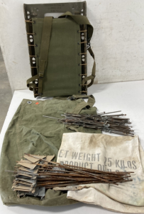 Outdoor Chair, Army Bag & A Bunch Of Stakes