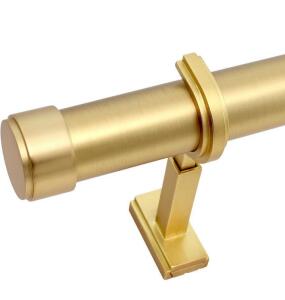 BlastHome Signature Collection 14ft Curtain Rod Set, 1 1/4" Diameter, Brushed Gold Finish $192 Retail Value