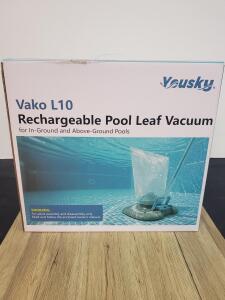 Yousky Vako L10 Rechargeable Pool Leaf Vacuum, 83 GPM, 2200mAh, 3hr Run, 69in Pole