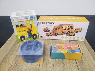 Junie B. Jones 28-Book Set, Toy Carrier Truck Playset, Fidget Worry Stones, TwistaBowl