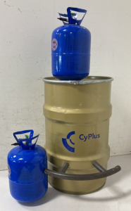CyPlus Barrel Stool & (2) Empty Helium Tanks
