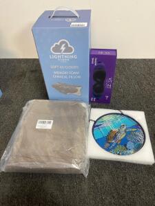 Home Comfort Set&mdash;Memory Foam Pillow, 3 Sleep Masks, Sofa Cover, Sea Turtle Suncatcher