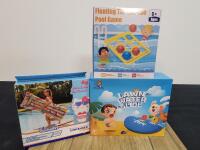 Swimways Hello Kitty Suntanner Pool Float, Floating Tic-Tac-Toe Game, Lawn Water Slide Lot