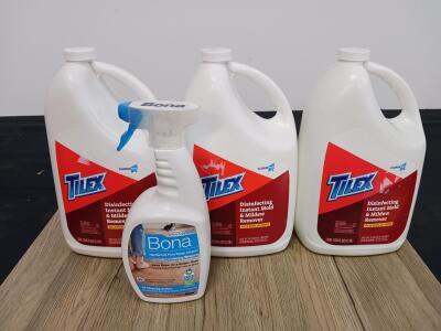 CloroxPro Tilex Mold & Mildew Remover 1 Gallon x3, Bona Hardwood Floor Deep Cleaner 32 oz