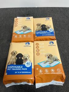 Gawjus Pets Disposable Pet Training Pads, 24" x 24", 160 Pieces, 5-Layer Leak-Proof Design
