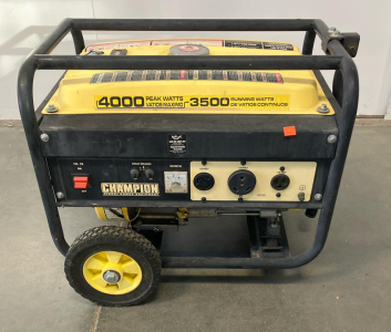 Champion 4000-Watt Portable Gasoline Generator With RV Outlet And Wheel Kit