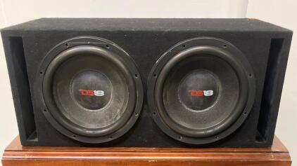 Dual 12" Subwoofer Ported Enclosure, 2400W Peak, Carpeted MDF, Dual Binding Posts