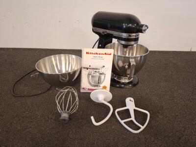 KitchenAid Ultra Power Tilt-Head Stand Mixer, 4.5-Qt, 10-Speed, Stainless Bowls, Attachments. ( powered on)